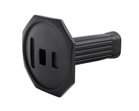 Sort Ironside universal knobeskytter til mejselhåndtag i PVC, 110 mm, med bred ottekantet skive og ribbet skaft.