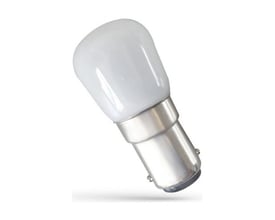 SpectrumLED T26 LED-pære med opalhvidt hoved og BA15D-fatning, 1,5 W og neutralt hvidt lys på 4000 K.