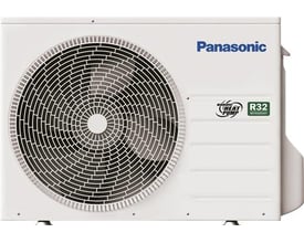 Panasonic CU-HZ25ZKE luft/luft udedel til varmepumpe i hvidt kabinet med tydeligt Panasonic logo og viftefront.