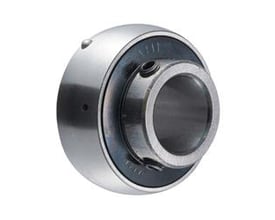 Asahi UC 210 indsatsleje fremstillet af metal med en indvendig diameter på 20 mm, vist isoleret på en hvid baggrund.