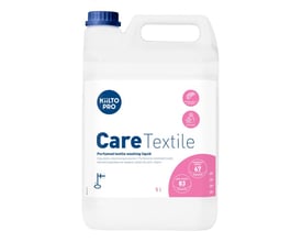 Kiilto Pro Care Textile flydende vaskemiddel 5 liter med blå låg, egnet til sarte og farvede tekstiler.