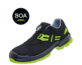 Atlas sikkerhedssko FLASH 5255 XP BOA ESD i sort med neon grønne detaljer og BOA Fit System. Str. 39.