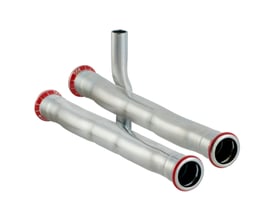 Geberit Mapress fordeler FZ i 18x15 mm dimension, med skinnende metaloverflade og røde markeringer på tilslutninger.