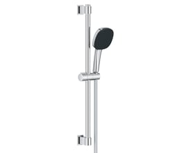 Grohe Vitalio Comfort 110 brusestangsæt i krom med 600 mm brusestang og oval håndbruser med to sprayfunktioner.