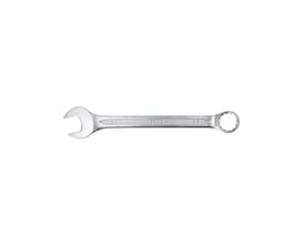 Tecos ringgaffelnøgle i størrelsen 27x310 mm, fremstillet af Chrom Vanadium stål med blankpoleret hoved og silkemat overflade på isoleret hvid baggrund.