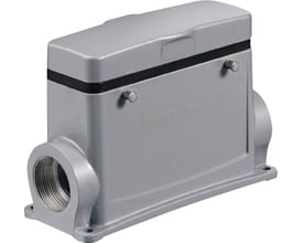 Weidmüller HDC Industristik Sokkelhus str. 8 i grå aluminium med 1xPG29 gevind, 2 bøjler og låg.