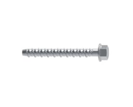 Walraven W-LX-H betonskrue på 6 x 60 mm, elforzinket, set fra siden med gevind og sekskanthoved med krave.