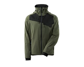 Mascot tofarvet skaljakke i mosgrøn og sort, XL størrelse, med fire-vejs strækstof og tapede sømme.