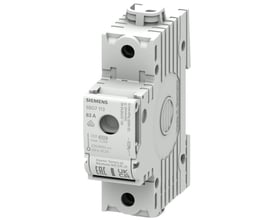Siemens 5SG7 113 D02 sikringsafbryder i grå plast med mærkat mærket 63A og 230/400V AC.