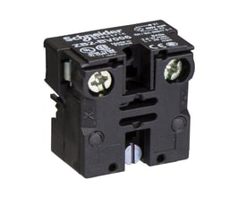 Schneider Electric Harmony XB2 lampekrop til BA9s lyskilder, set forfra med skrueterminaler og mærkning tydeligt synlig.