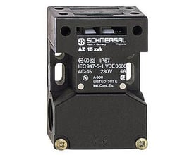 Nøgleafbryder 1BR AZ 15ZVK fra Schmersal med kunststof hus, dobbelt isolering og IP67 klassificering.