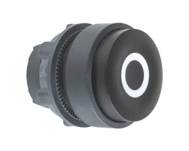 Schneider Electric trykknap ZB5AL232 fra Harmony Style 5 serien med sort paddetryk og hvid cirkel, Ø40mm.