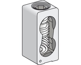Schneider Electric klemmesæt, 3 stk, 400/600A, AL600LS52K3, vist med en sektion åben for at vise indvendig mekanisme.