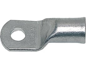 Nærbillede af Klauke kabelsko 710F/12, der fremhæver det flade kontaktområde og fortinnet kobberfinish.