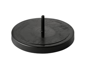 Geberit 40 mm afpropningsstykke i sort PEH-materiale, der viser den runde form og den centrale tap.