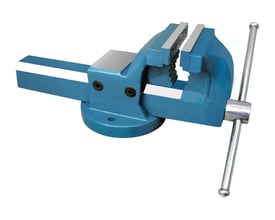 Diesella professionel stålsmedet bænkskruestik med 180 mm kæber, fuldstøbte rørkæber og stor ambolt.