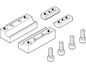 Festo profilbefæstigelse EAHF-V2-32/40-P, vist som teknisk illustration med monteringsdele og skruer.