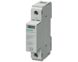 Siemens 5SD7488-0 overspændingsafleder type 2 med N-PE til 240V og 260V, vist på hvid baggrund.