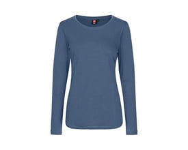 ID Identity langærmet T-shirt til damer i indigo. Let figursyet model i blød antipilling interlockkvalitet, størrelse 3XL.