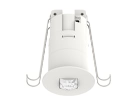 Schneider Electric KNX Mini-PIR loft detektor i hvid plast med monteringsklemmer og integreret bevægelsessensor til indbygning.