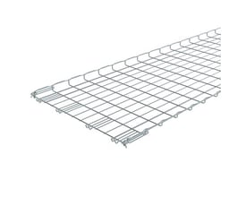 Nærbillede af Legrand gitterbakke FC, der viser den elektrogalvaniserede overflade og den fine maskestruktur.