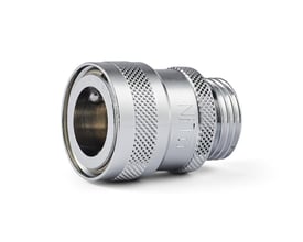 Nito koblingshus 1/2" RG med BSPP-gevind, DN 13, vist fra en vinkel, tydeligt mærke 'NITO' indgraveret.