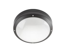 SG Armaturen Canto 2000 LED vægarmatur i grafit, 14W, 3000K, med rund, opal skærm og synlige skruer.