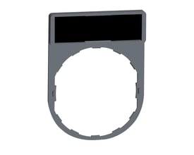 Schneider Electric Harmony skilteholder i sølvgrå plast til trykknapper, med plads til 30x40 mm skilt og Ø22 mm montagehul.