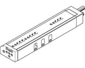 Festo minislæde DGSL-16-150-Y3A, vist som en teknisk tegning med fokus på dens kompakte design og præcise konstruktion.