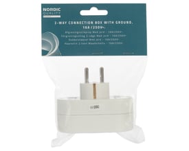 Nordic Quality 2-vejs forgrener med jord i hvid plast, vist i original emballage.