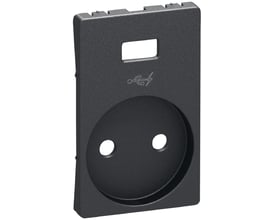 LK FUGA afdækning til stikkontakt med jord og USB-lader i koksgrå, 1½ modul.