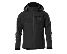 Mascot Accelerate skaljakke i sort 3XL set forfra, med fokus på CORDURA®-forstærkninger på overkroppen og reflekterende detaljer.