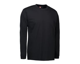 ID Identity Pro wear T-shirt i sort med lange ærmer, vist forfra på hvid baggrund, model Læ S.