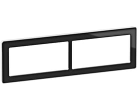 LK FUGA Pure dobbelt designramme i sort/hvid glas, 2x2 modul, designet til moderne elinstallationer.