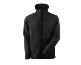 Mascot Advanced 17484 sweatjakke i sort, størrelse 4XL, med høj krave, lynlås og forlomme med lynlås.