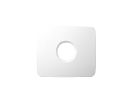 Frontvisning af den hvide Fresh Intellivent Sky dækplade i ABS plast med central åbning til ventilator.