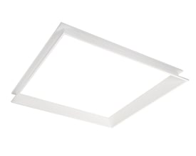 SG Armaturen Sense Decor Sky ramme i hvidt aluminium med dimensionerne 597x597x79 mm, ideel til indendørs brug.