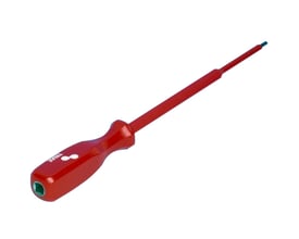 Rød stiftnøgle AK5 med 5 mm spids og 3/8" firkantdrev, ideel til montering af Triarca sikringslister.