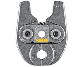 REMS Mini presbakke RN 16 til Roth PressCheck, lavet af hærdet stål med tydelig markering for 16mm dimension og Rems logo i midten.