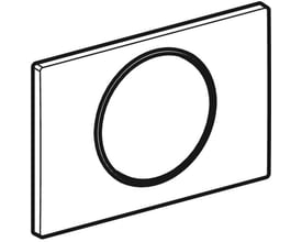 Geberit betjeningsplade Sigma1 med en cirkulær åbning, fremstillet i børstet stål.