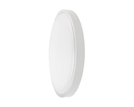 V-TAC 18W LED sensorlampe i rund hvid model med mat finish og IP44-klassificering, vist på hvid baggrund.