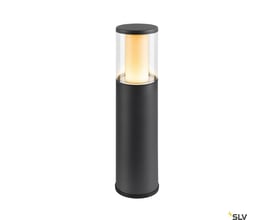 SLV M-POL M lampehoved med en oplyst pære indeni, præsenteret isoleret på hvid baggrund.