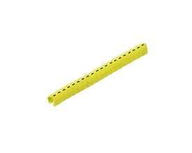 Gul kabelmærkning fra Weidmüller med symboler til ledninger og kabler med en diameter på 4–5 mm.