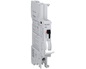 Schneider Electric Multi9 SD fejlkontakt, model M9A26907, hvid, med reset-knap og ON/OFF-indikatorer.