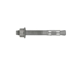 M8X75/5 index betonanker Atlantis C3 med udvendigt gevind, nut og stålplade på hvid baggrund.