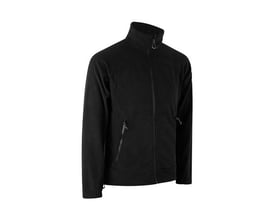 ID Identity Fleece ZIP-N-MIX cardigan i sort, størrelse XL, med fuld lynlås og sidelommer på hvid baggrund.