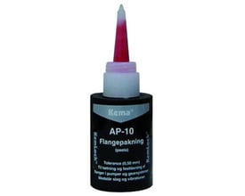 Kema AP-10 Kemlock flangepakning i rød pasta, 50 ml flaske med præcis påføringstud og tolerancer op til 0,50 mm.