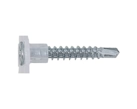 EJOT FGE fibergipsskrue på bånd set fra siden, med synligt gevind og spids; skruen måler 4,2 x 26 mm.