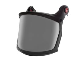 Kask Kit Zen fuldskærmsvisir i Smoke med mørktonet skærm og sort ramme, set skråt forfra.