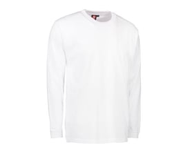 ID Identity Pro wear T-shirt med lange ærmer i hvid, medium størrelse, med ribafslutning ved ærmerne.